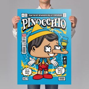 Wooden Boy Comic Art Print Mockup