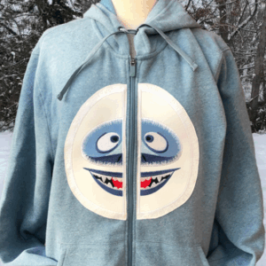 Blue Face Yeti Split Hoodie Mockup