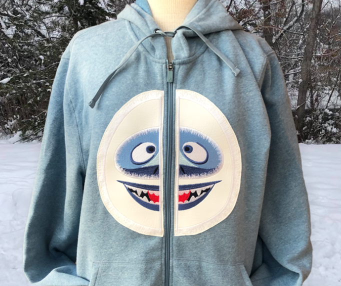 Blue Face Yeti Split Hoodie Mockup