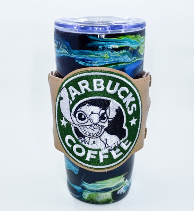 Blue Alien Coffee Tumbler Wrap