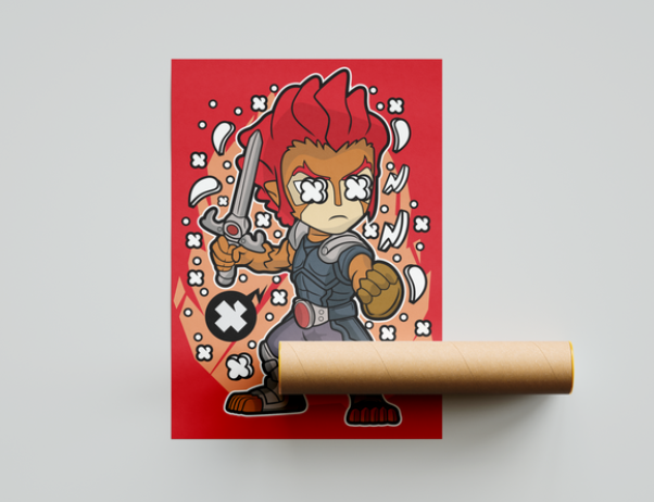 Lion Warrior Art Print Mockup