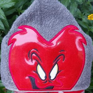 Hairy Red Monster Hooded Towel Mockup