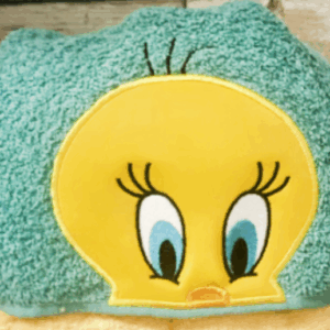 Yellow Bird Hooded Towel Mockup