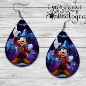 Wizard Mouse Teardrop Earrings Mockup
