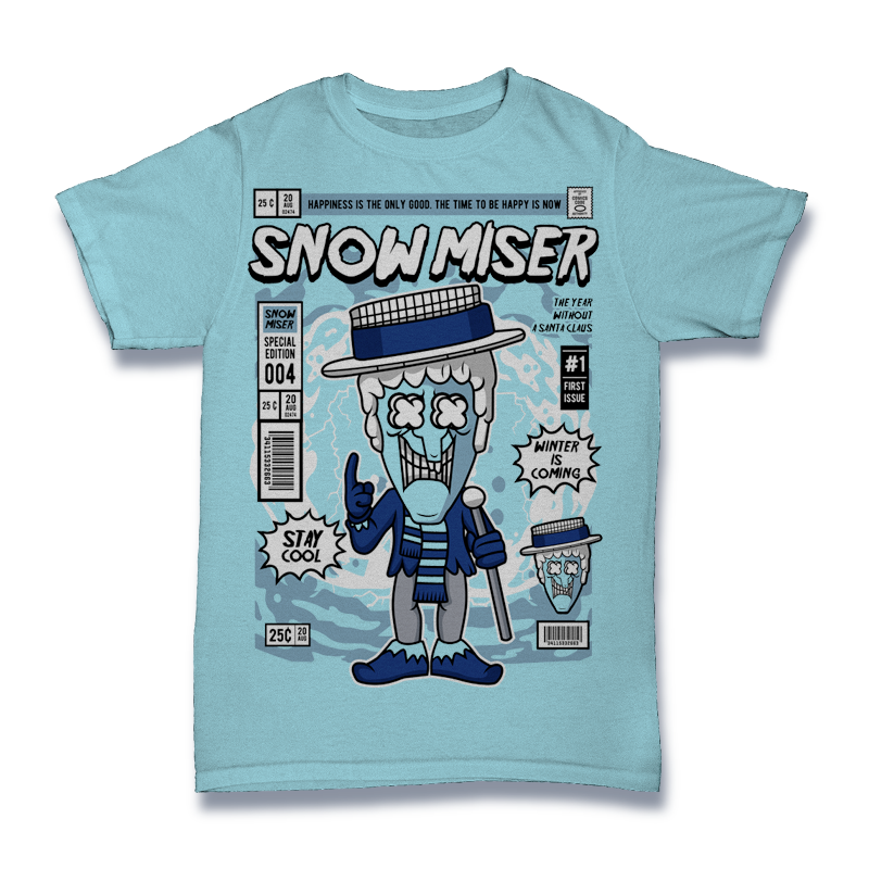 Cold Guy Comic Shirt Mockup