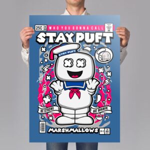 Marshmallow Ghost Comic Art Print Mockup