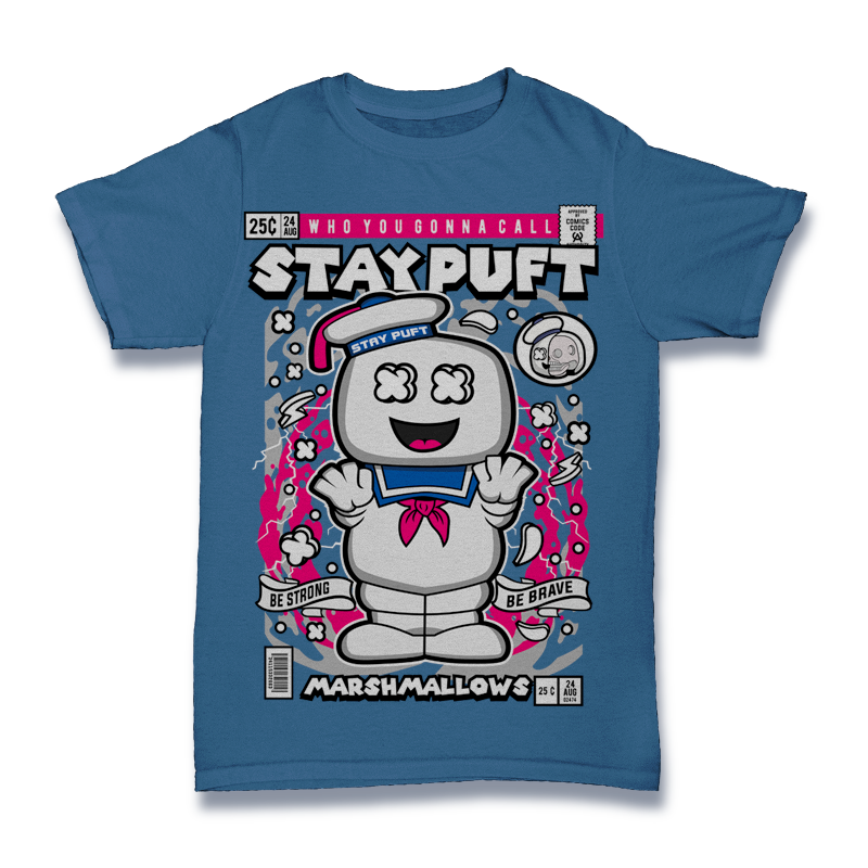 Marshmallow Ghost Comic Shirt Mockup