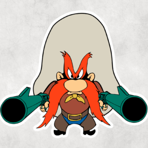 Gun Toting Cowboy Sticker Mockup