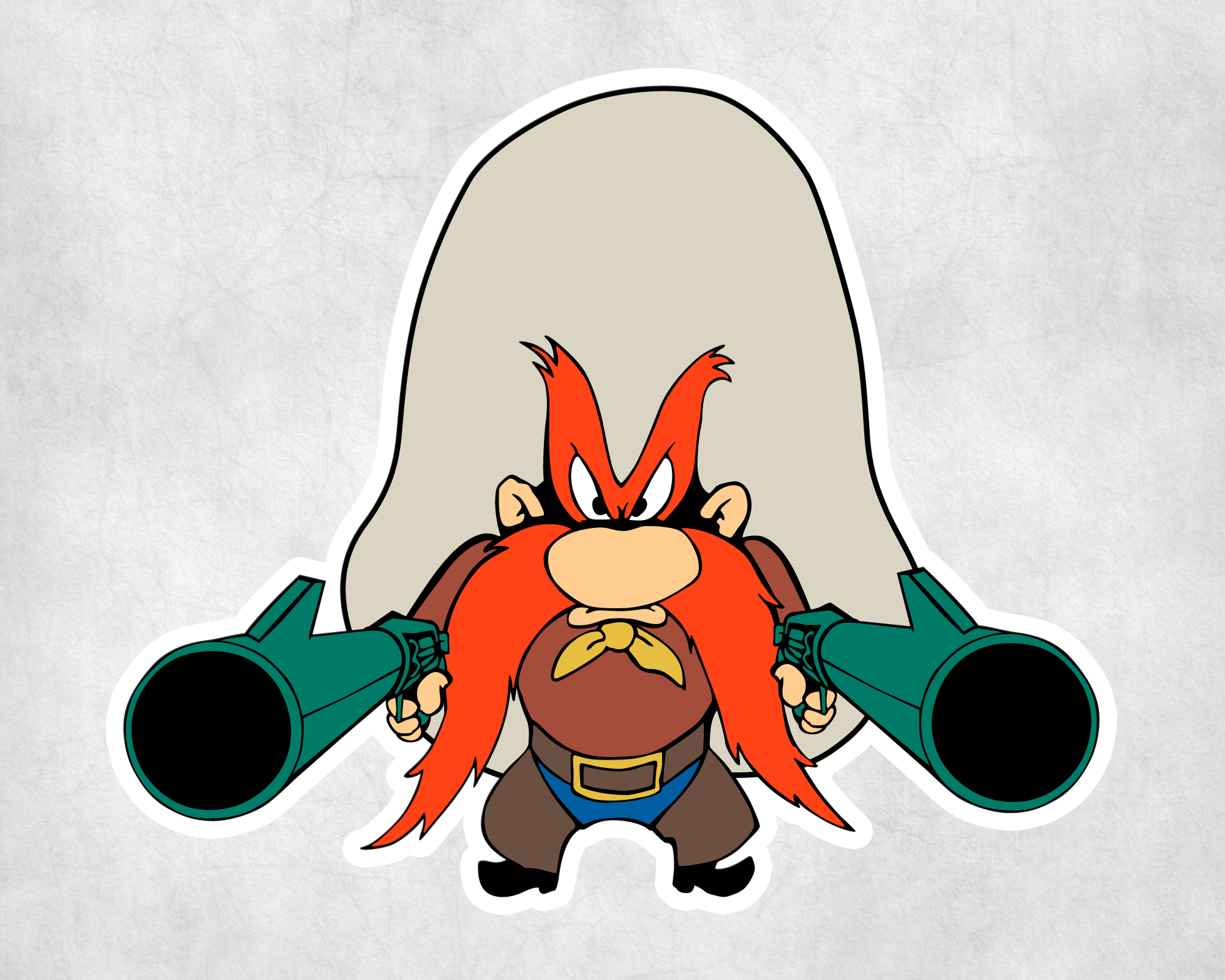 Gun Toting Cowboy Sticker Mockup