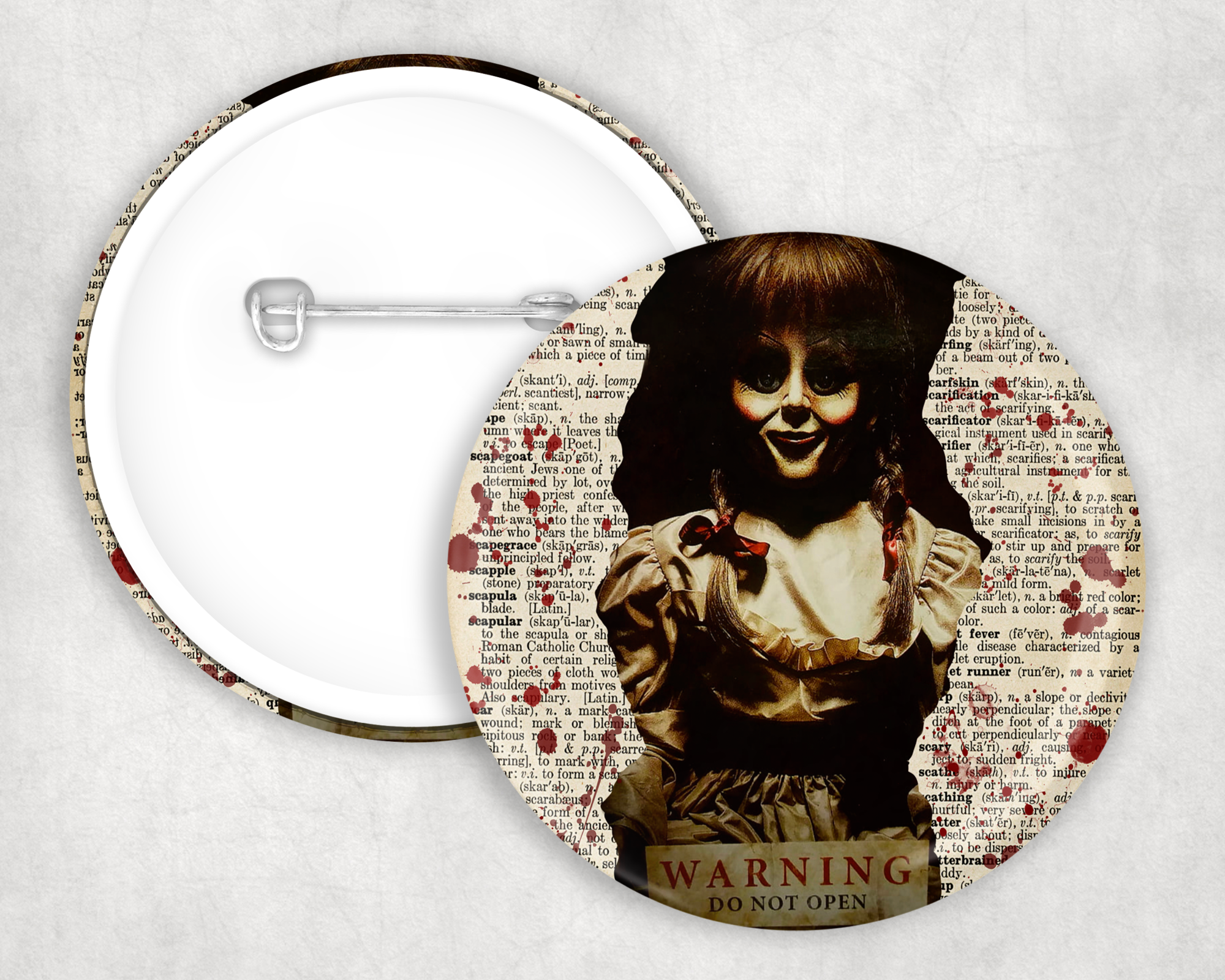 Evil Doll Print Button
