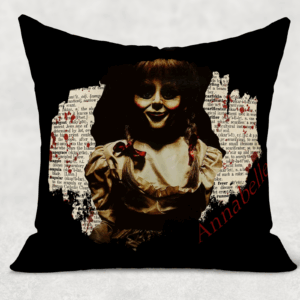 Evil Doll Print Pillow Cover Mockup