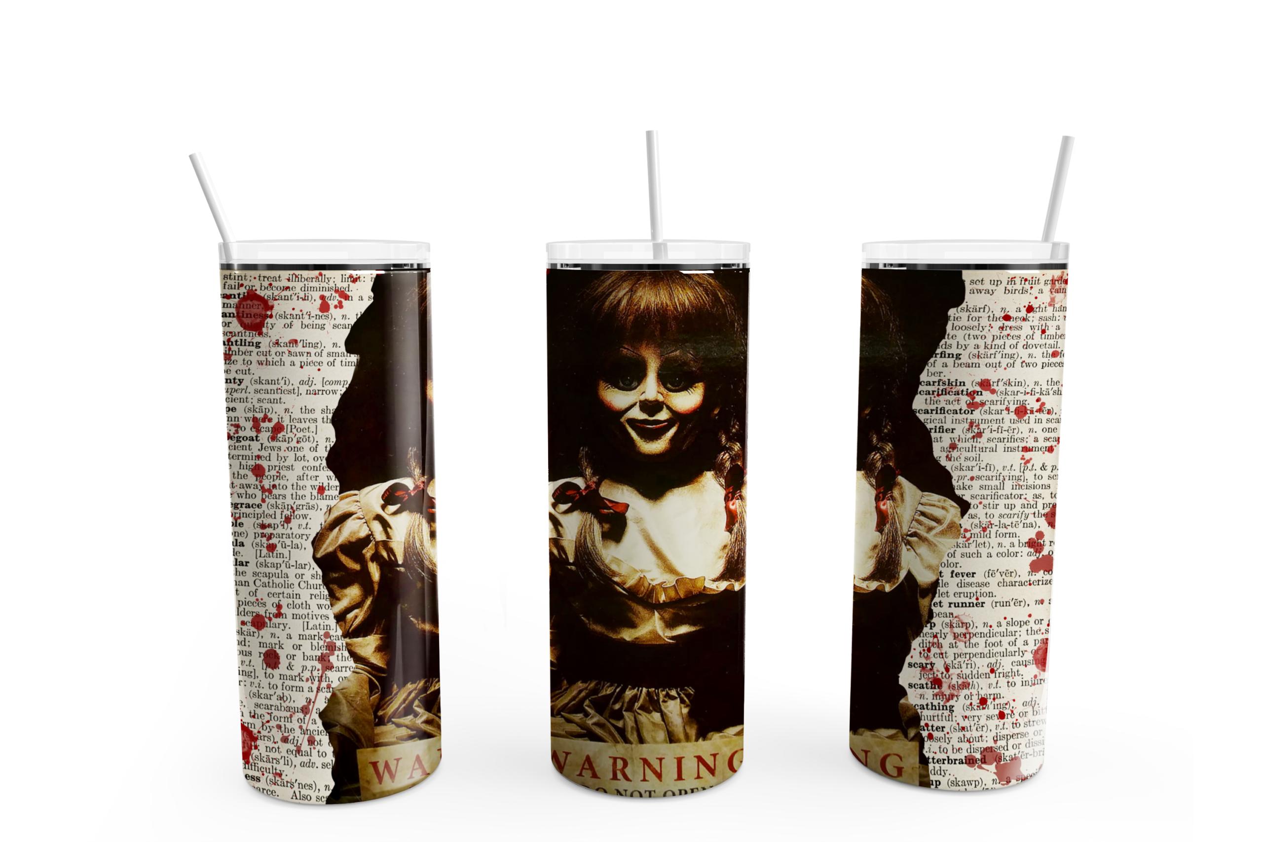 Evil Doll Print Tumbler Mockup