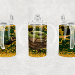 Green Alien Glitter Swirl Sippy Cup