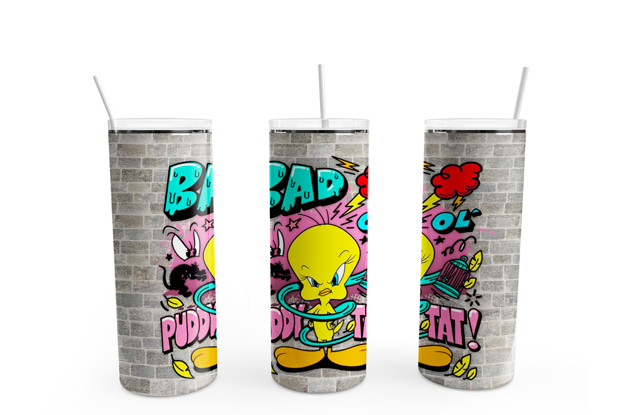 Bad Ol' Puddy Tat Tumbler Mockup