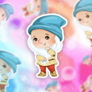 Shy Dwarf Sticker Mockup