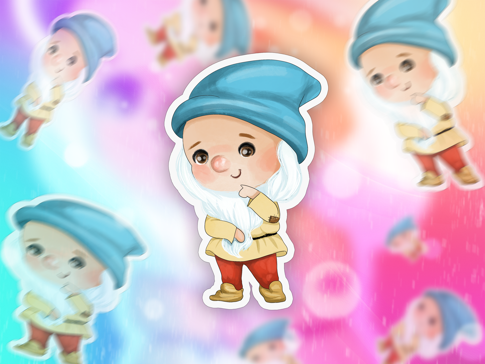 Shy Dwarf Sticker Mockup