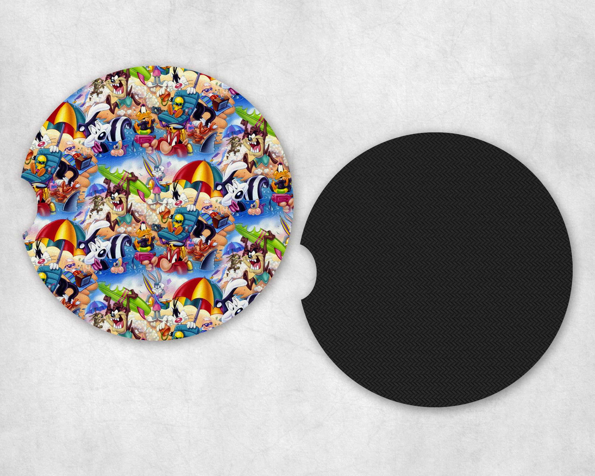 Beach Toons Car Coasters Mockup