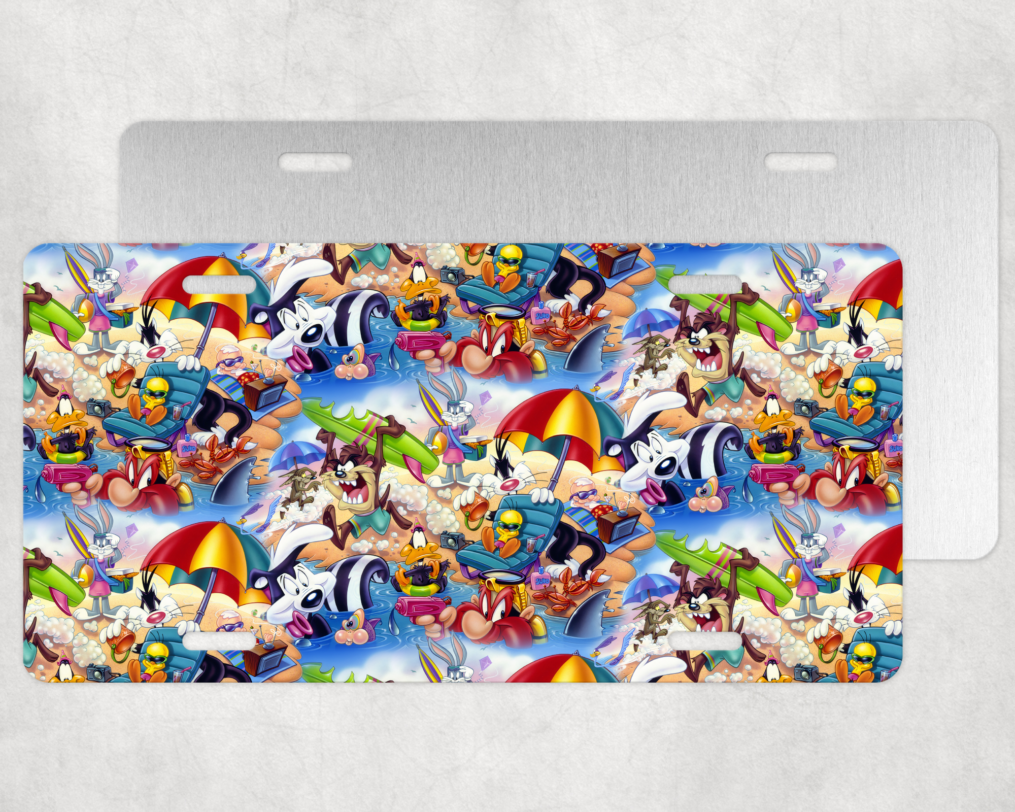 Beach Toons License Plate Mockup