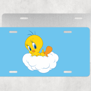 Yellow Birdie License Plate Mockup
