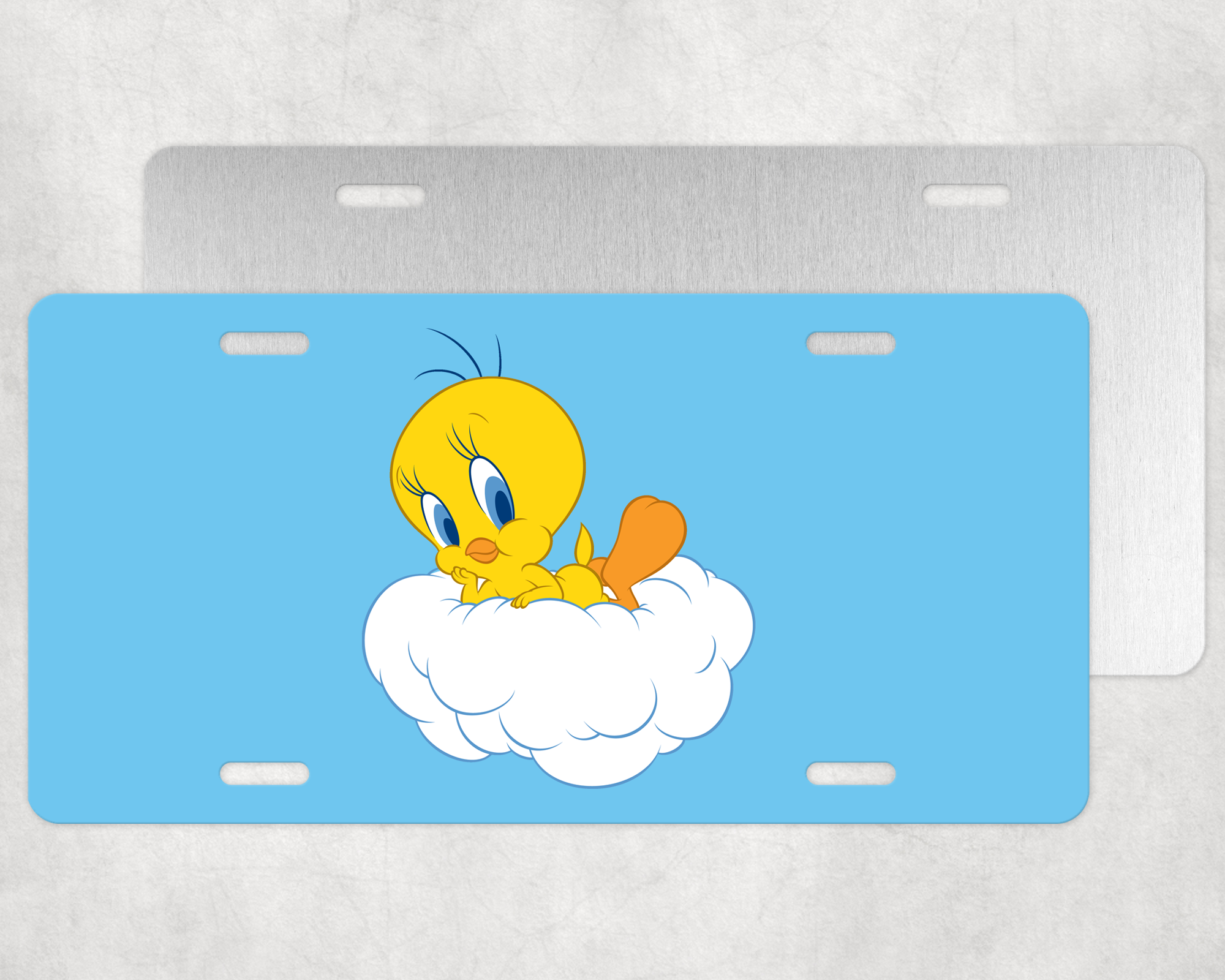 Yellow Birdie License Plate Mockup