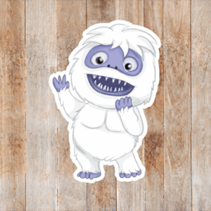 Blue Face Yeti Sticker Mockup