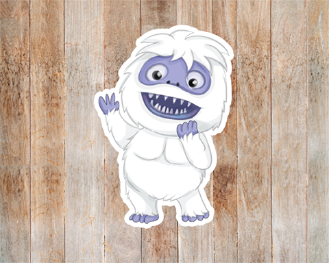 Blue Face Yeti Sticker Mockup