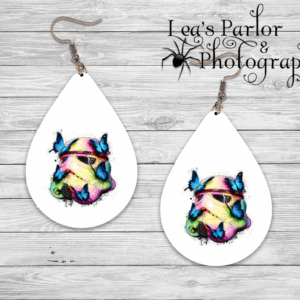 Butterfly Helmet Watercolor Earrings