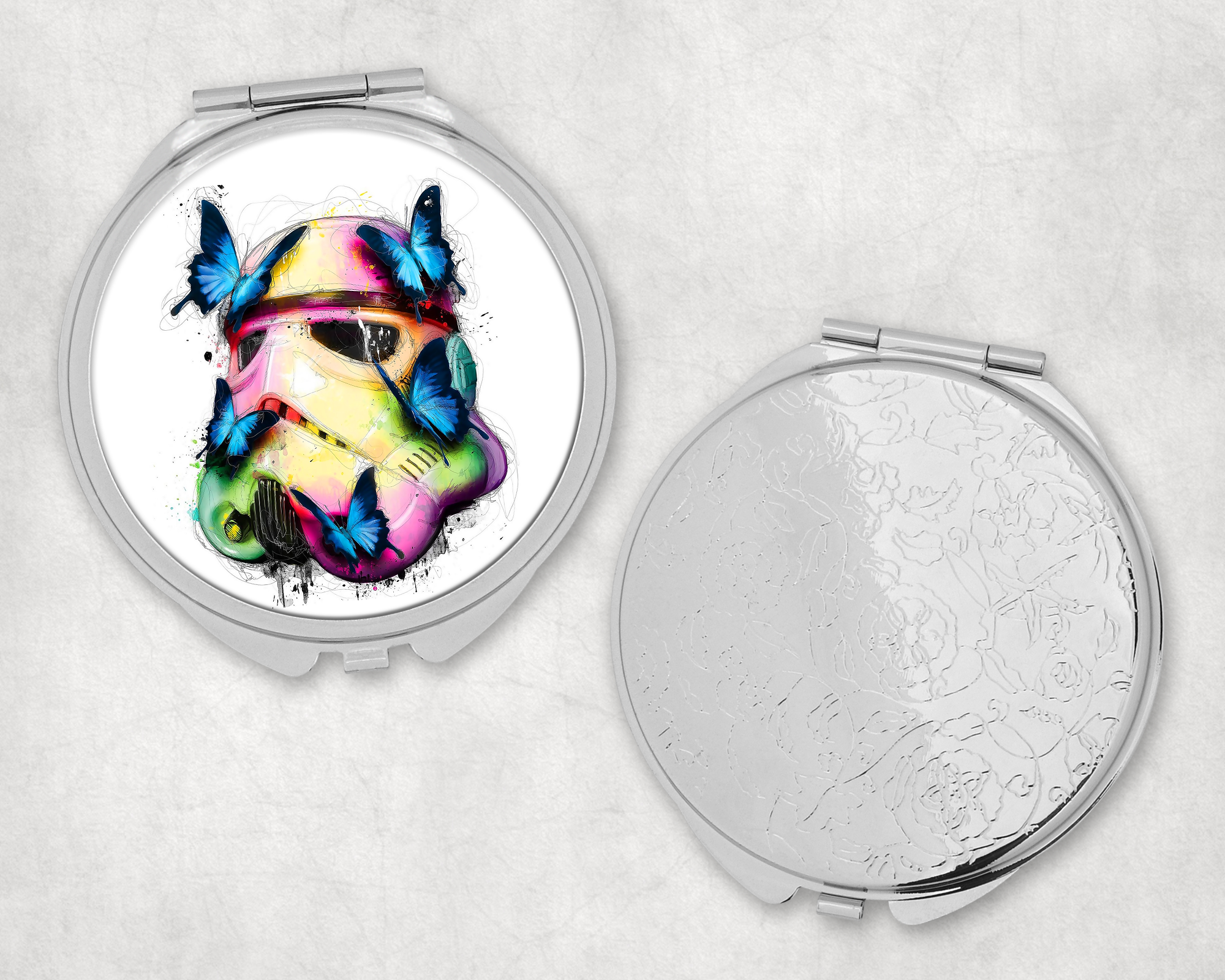 Butterfly Helmet Mirror Compact
