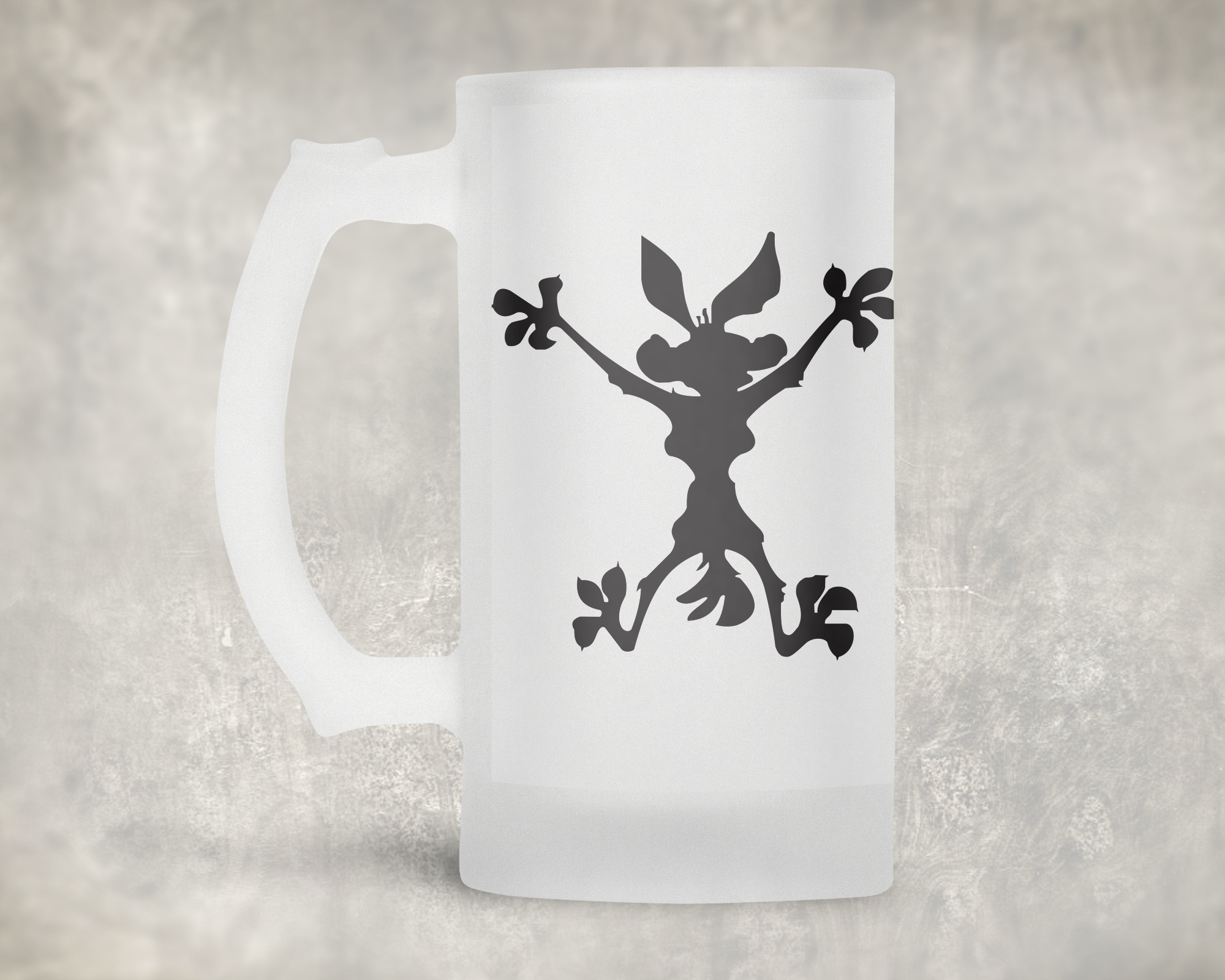 Coyote Silohuette Beer Mug Mockup