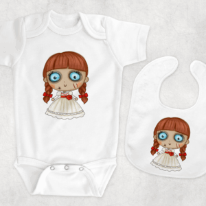Cute Evil Doll Bib/ bodysuit Mockup