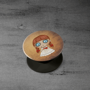 Cute Evil Doll Phone Grip Mockup