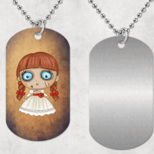 Cute Evil Doll Dog Tag Mockup