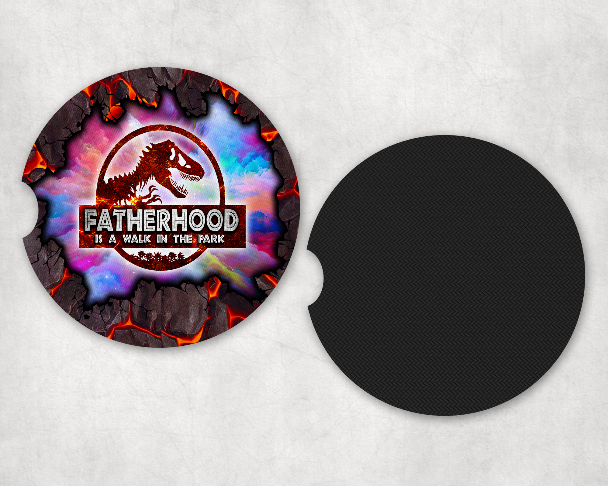 Fatherhood Car Coasters Mockup