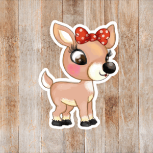 Female Reindeer Sticker Mockup