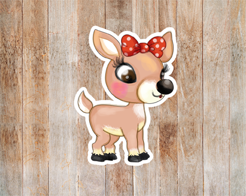 Female Reindeer Sticker Mockup