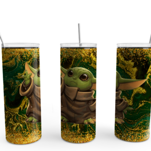 Green Alien Glitter Swirl Tumbler