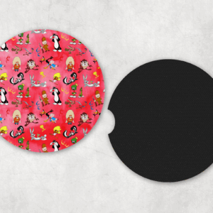 Toon Bunch Pattern Car Coasters Mockup
