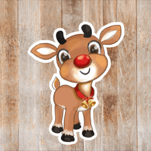 Male Reindeer Sticker Mockup