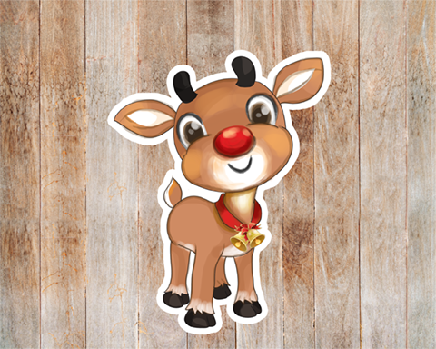Male Reindeer Sticker Mockup