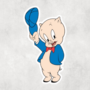 Shy Pig Sticker Mockup