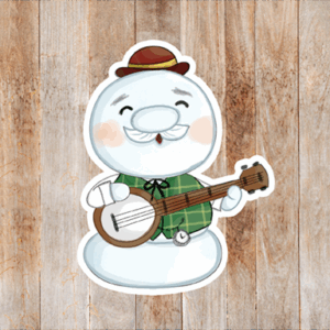 Story Teller Snowman Sticker Mockup