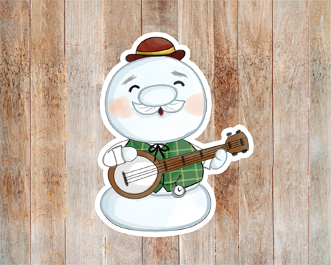 Story Teller Snowman Sticker Mockup