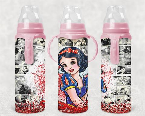 Snow Princess Comic Baby Bottle Mockup