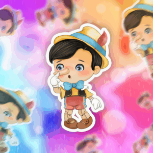 Wooden Boy Sticker Mockup