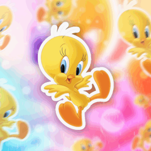 Yellow Bird Sticker Mockup