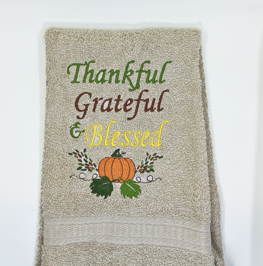 Thankful Grateful & Blessed Hand Towel