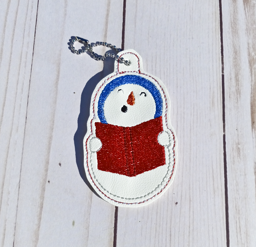 Caroling Snowman Key Fob / Dangle