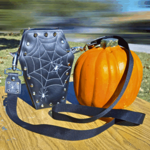 Spider Web Rivet Coffin Bag