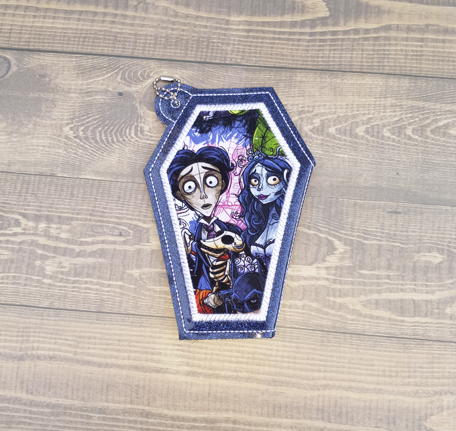 Applique Coffin Shaped Snap Wallet