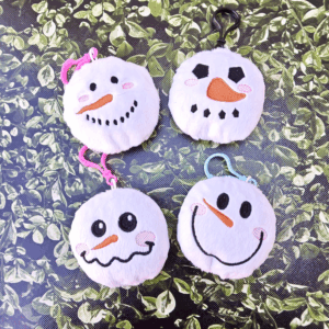 Snowman Head Plush Key Fob